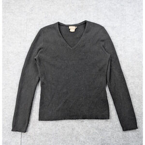 Kenar Cashmere Sweater Womens Large Ribbed Quiet Luxury Timeless Natural Fiber